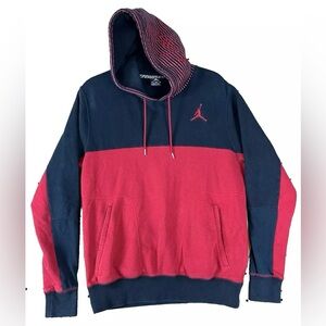 Nike Jordan Flight Graphic Pullover Hoodie Mens M Black/Gym Red